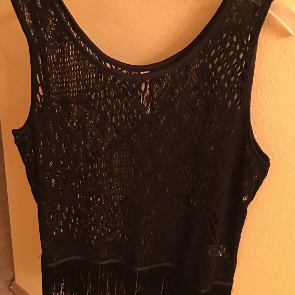 Entro top sleeve less lace black